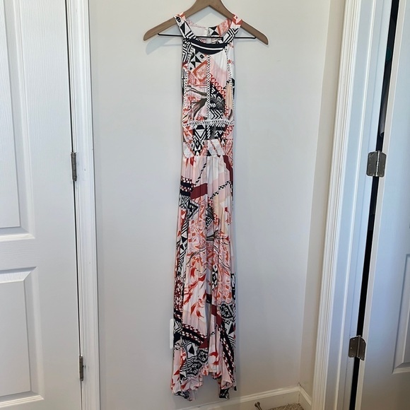 Anthropologie Abel the Label Aztec Geo Print Halter Maxi Dress Size M - Picture 3 of 10